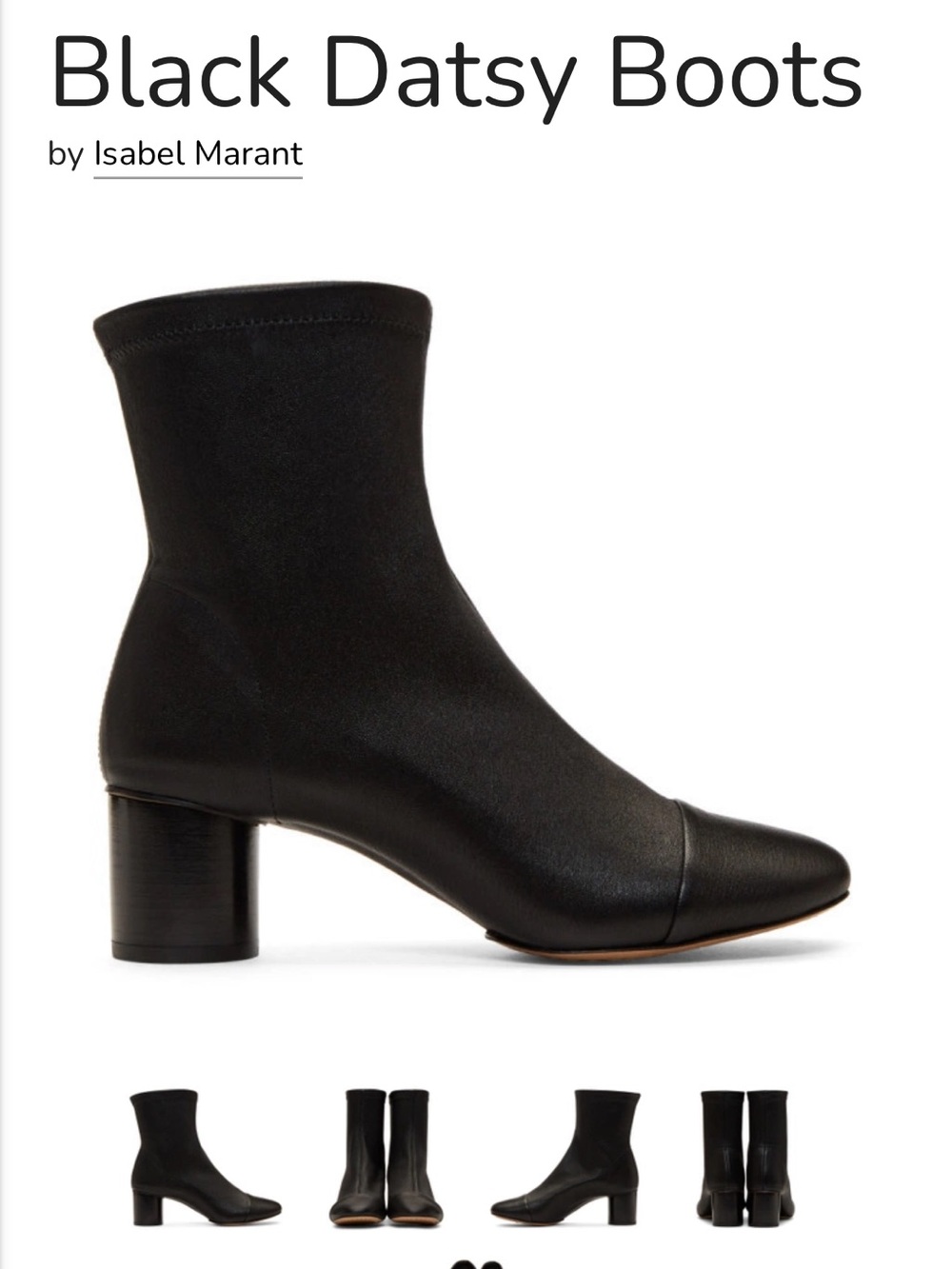 Isabel Marant Black Leather Sock Ankle Boots - Picture 4 of 11